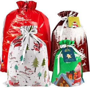 40 Stück Weihnachten Kordelzug Geschenktüten mit Etiketten & Bändern, verschiedene Größen... - Bild 1 von 7