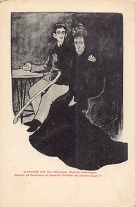 España - Caricatura del Rey Alfonso XIII y la Reina Isabel - LA ESQUINA INFERIOR - Imagen 1 de 2