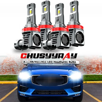 Комбинированные светодиодные лампы дальнего и ближнего света для Volvo XC60 2010-2018 4x H11+H11 - Изображение 1 из 4