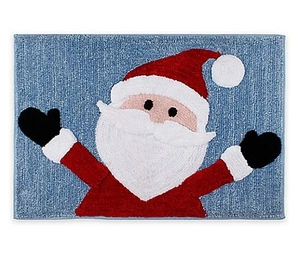 Saturday Knight Bathroom Rug, Sterling Santa Christmas Design 20 x 30 Inches - Picture 1 of 1