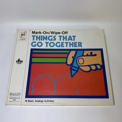 Milton Bradley Things That Go Together Mark On Wipe Off 7707 1977 Educational - Image 1 of 4