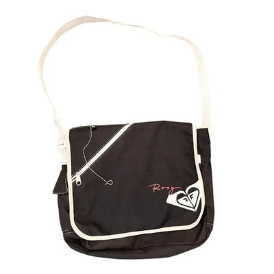 Roxy Y2K 90s Vintage Messenger Bag Crossbody Black Sling Surf Nostalgia EUC - Image 1 of 4