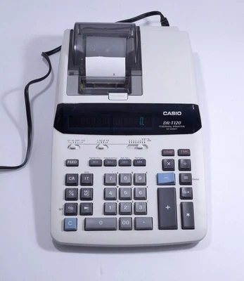 Casio DR-T120 Thermal Printer 12 Digit Calculator/ Adding Machine Tested Works! - Image 1 of 4
