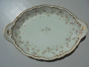 Antique Haviland Limoges Platter Schleiger Double Gold Blue Ribbons & Bows 14" - Picture 1 of 10