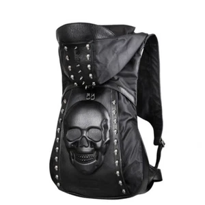 Hooded Skull Hat Backpack Europe And America Halloween Steampunk Rivet Hat Backp - Picture 1 of 6