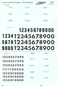 Microscale Decals 1/76 & 1/48 WWII German SS Panzer Unit Insignia & Numbers - Bild 1 von 1