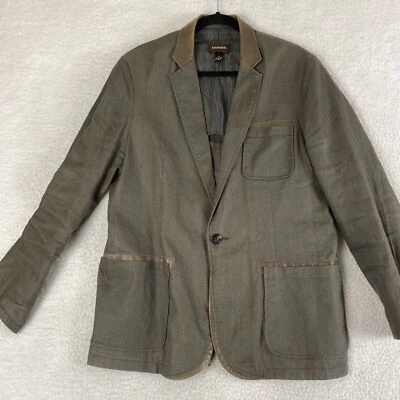 Abrigo Traje Chaqueta Hombre Danier Cuero Lino Grande Marrón Foto 1 de 4