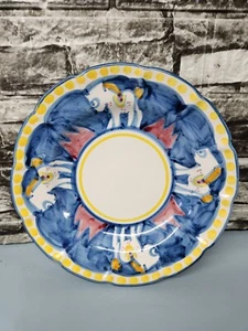 Vietri Solimene Pferd Pasta oder Suppenschüssel 9,5" Made in Italy Blau - Bild 1 von 6