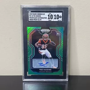 2020 Panini Chronicles Prizm Black Green Tee Higgins RC Auto /49 SGC 10! - Picture 1 of 3