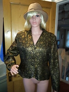Designer Principles Jacquard Gold Posh Gala Fancy Dinner Jacket. Uk Size 14. - Picture 1 of 8