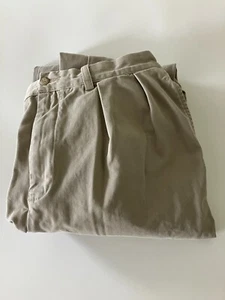 Polo Ralph Lauren Andrew Pants Men's 34x34 Beige Vintage Chino Pleated Y2K 90s - Picture 1 of 13