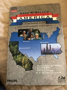 Rand McNally's America: US Atlas Philips CD-I CDI Long Box Dustcover 1991 - Picture 1 of 2