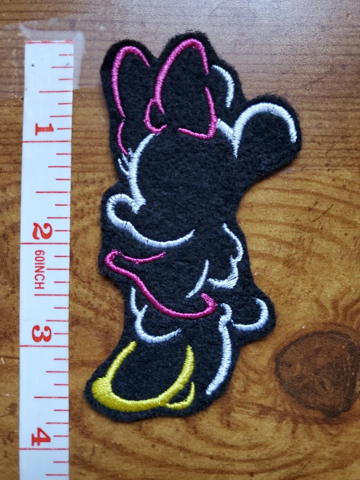 Disney Minnie Mouse Neon Iron on Patch approx 4" - Image 1 of 1