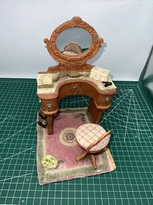  Dollhouse Section Boudoir Victorian Vanity & Chair  Rug and Accessories Resin  - Picture 1 of 9