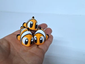 3D Printed Gift Articulating Cute Mini Flexi  tropical clown fish lot of 3 - Picture 1 of 5