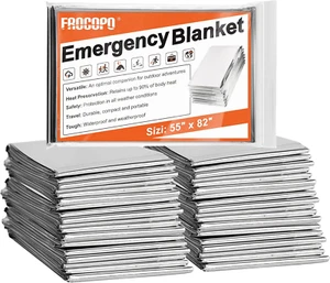 6 Pack Emergency Mylar Blanket, Emergency Blanket Space Blanket Survival Rescue - Picture 1 of 12