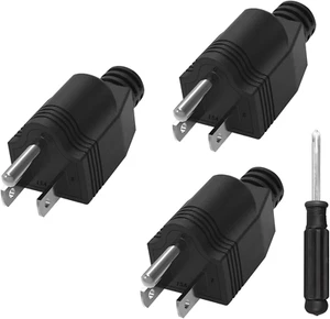 Replacement Plugs, 3 Pack 3 Prong Replacement Plug with 1 Screwdriver, Extension - Picture 1 of 12