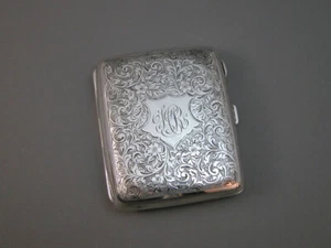 Edwardian Winifred grüne Zigarettenschachtel Sterlingsilber 1909 Charles S grün - Bild 1 von 5