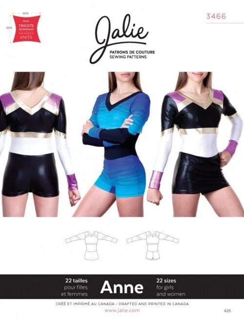 Jalie Sewing Pattern 3466 Anne Cheerleading Uniform Kids, Teenagers, Women - Image 1 of 1