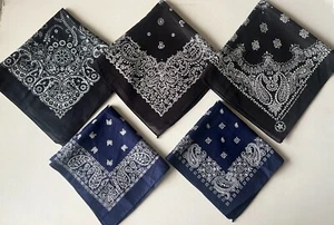 VTG Square Paisley Hair Bandana Stylish Headband,Handkerchie %100 Cotton - Picture 1 of 12