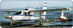 Trident TR-1 Trigull Anfibio barca volante aereo modello legno spedizione gratuita - Foto 1 di 1