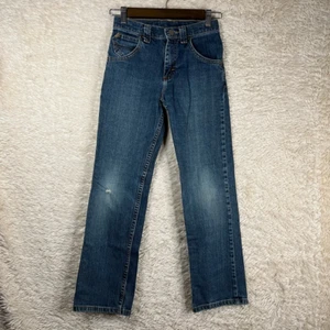 Wrangler Jeans Boys 12 Blue Straight Leg Slim Pockets Stretch Distressed Classic - Picture 1 of 12