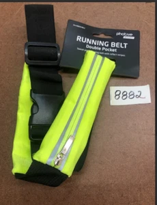 photive sport Double Pocket Neon Green Running Belt - Picture 1 of 2