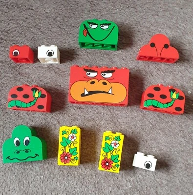 11x Lego System Rundsteine Figur Stein halbrund rot bedruckt Monster div. LOOK - Bild 1 von 4