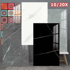10/20x 60*30cm PVC Wandaufkleber Selbstklebend Steinoptik Wandpaneele Küche Bad - Bild 1 von 21