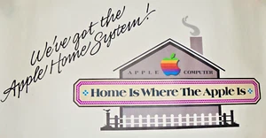 RARE Vintage Apple Computer  "Home Is Where The Apple Is" Promotional Poster - Afbeelding 1 van 16
