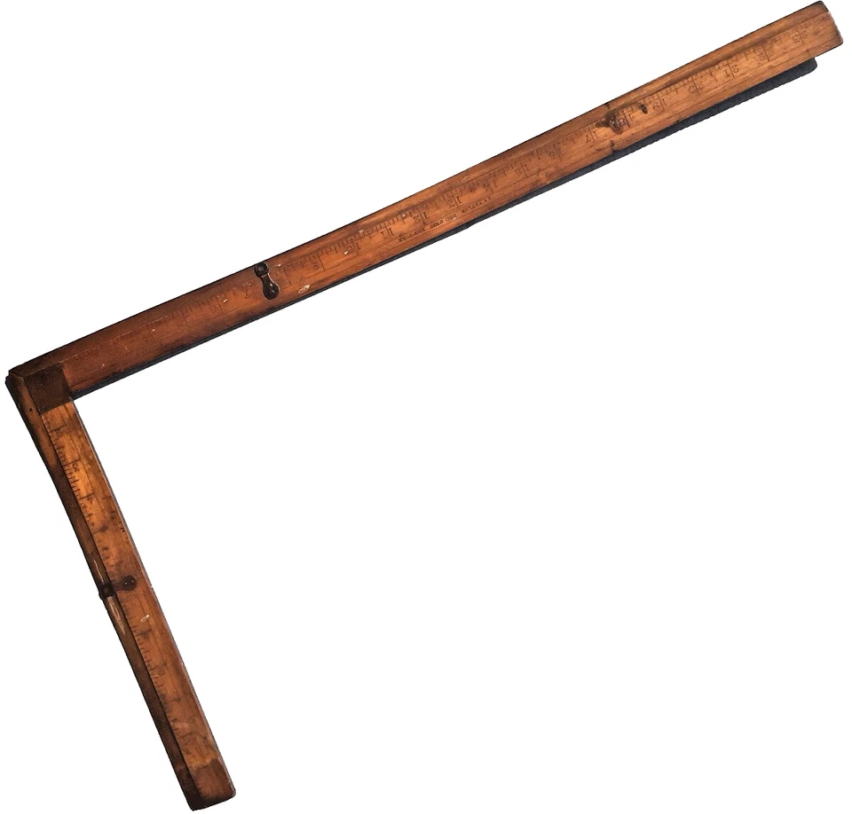 Antique 24" X 12" S.T. Taylor Dressmakers  Wooden Square Measuring Rule - Image 1 of 4