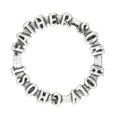 Colgante redondo de plata esterlina Padre Hijo Espíritu Santo Santísima Trinidad Foto 1 de 2