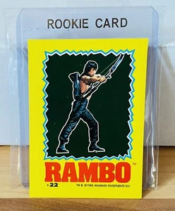 Tarjeta adhesiva Rambo 1985 Topps First Blood Parte II #22 de colección RC🌟Como nueva RARA - Imagen 1 de 2