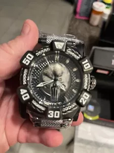 Invicta Marvel PUNISHER Black/Slvrtn 52mm Limited Edition 0015/4000 Automatic - Picture 1 of 12