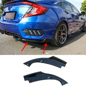 For 2016-2021 Honda Civic Sedan Rear Bumper Side Skirt Spat Lip Splitter Kit - Picture 1 of 10