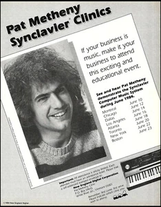 Pat Metheny Synclavier Clinic 1984 dates 8 x 11 New England Digital ad print - Picture 1 of 3