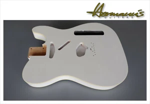 Tele/ TL "Real Nitro Finished" Alder Body, Cream Bindings, Color Polar White - Bild 1 von 6