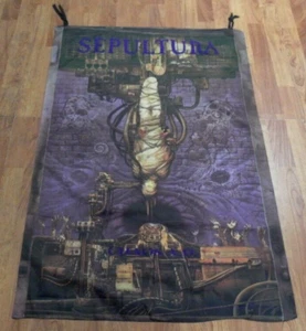 Sepultura Chaos A.D. 1993 Original Wall Tapestry 41"x28" Blue Grape Merch - Picture 1 of 10