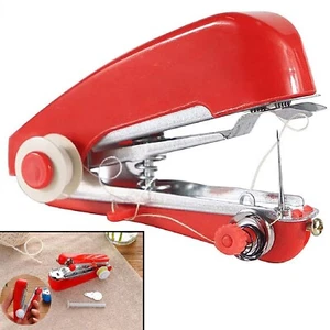 MINI MACCHINA DA CUCIRE A MANO CUCITRICE PORTATILE MANUALE PER VESTITI TENDE - Foto 1 di 8
