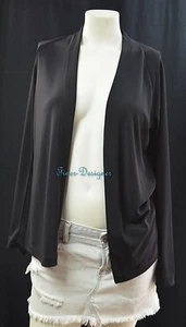 Talbots shrug long duster stretch jersey open jacket layer top cardigan S P NEW - Picture 1 of 5