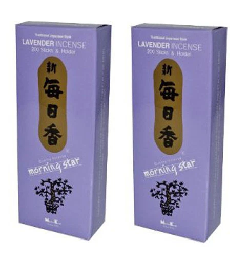 2 CAJAS Soporte Incienso Japonés Nippon Kodo Morning Star LAVANDA Total 400 Palos Foto 1 de 1