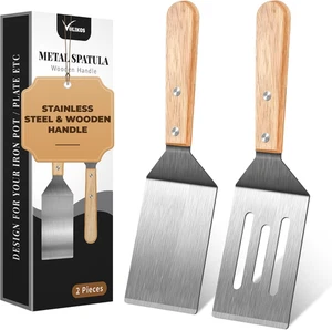 Stainless Steel Spatula Set, 2 Pieces Metal Spatula for Cast Iron Skillet, Metal - Picture 1 of 12