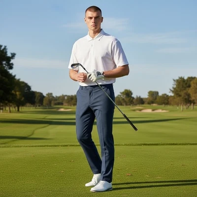 Nike Golf Men's Pants Plaid Blue 36x32 Dri-Fit Flat Front Golf Performance - Image 1 of 4