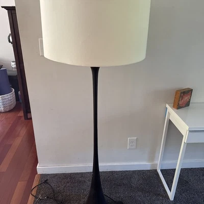 Pottery Barn Metal Floor Lamp w foot turn off/on button - Image 1 of 4