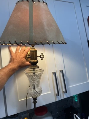 VINTAGE Medium  FRENCH STYLE  BRASS AND CRYSTAL WALL  SCONCE - Image 1 of 4