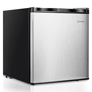 Costway 1.1 cu.ft. Compact Single Door Mini Upright Freezer w/Stainless Steel - Picture 1 of 11