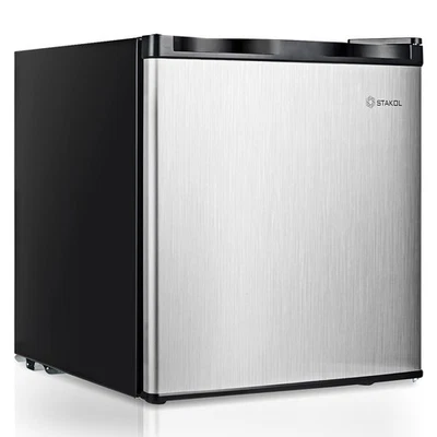 Costway 1.1 cu.ft. Compact Single Door Mini Upright Freezer w/Stainless Steel - Image 1 of 4
