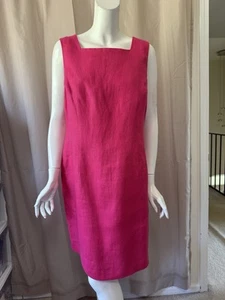 Nuevo Vestido Talbots Irlandés Lino Rosa Sin Mangas Talla 16/XL - Imagen 1 de 8