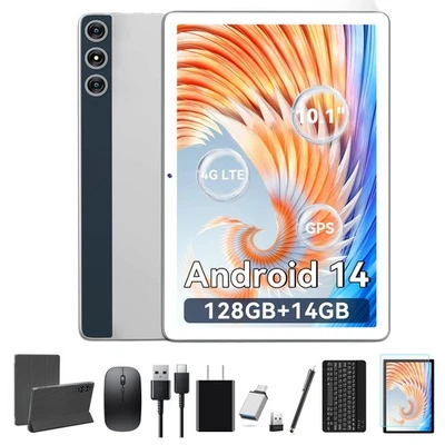 Tablet 10.1 Inch Android 14, Octa-Core 5G WiFi, 128GB ROM 14GB RAM, Dual Sim ... - Image 1 of 4