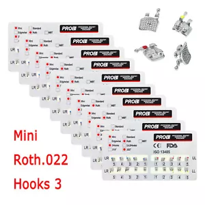 Dental Braces Orthodontic Ultrathin Mini Roth MBT 022 Hooks 3 Bracket MIM 50Pack - Imagen 1 de 6